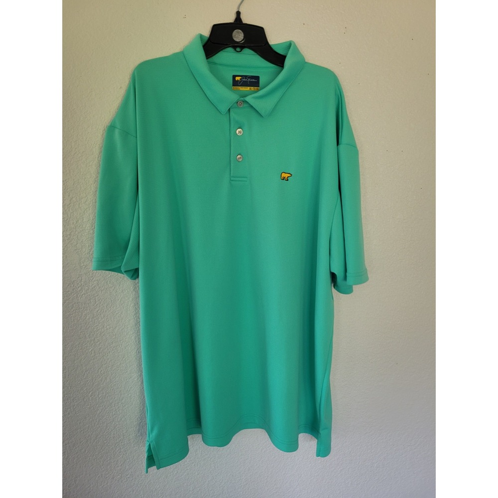 Jack Nicklaus Golden Bear Mens XXL Polo Shirt Mint Green Short Sleeve Golf #3
